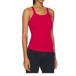 $105 NWT RE/DONE Hanes Ribbed Tank Top Dragonfruit Magenta Pink Sz S USA